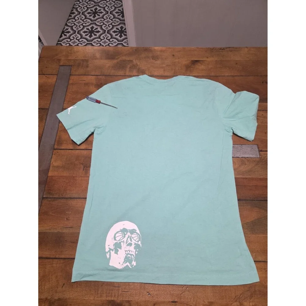 jordan x j balvin shirt mens medium enamel green flight skull basketball tee m